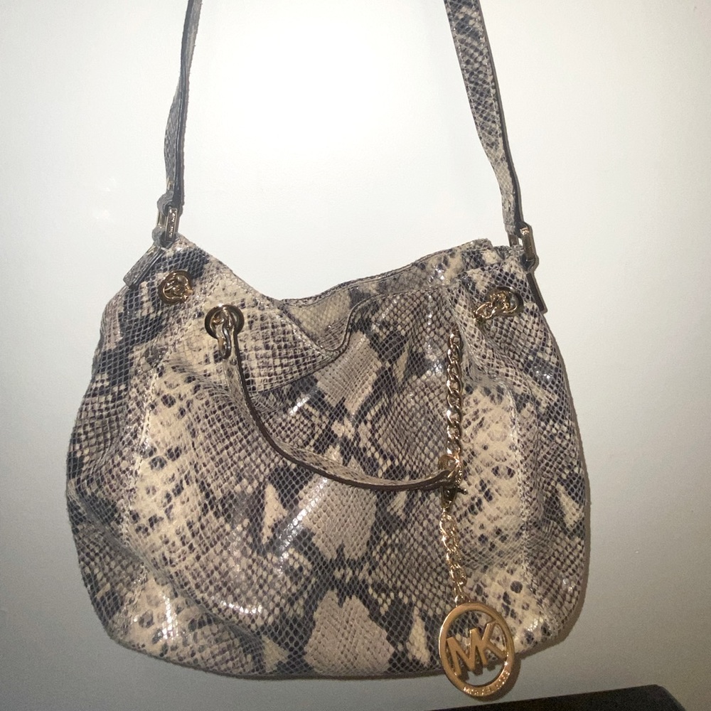 Michael Kors Python Handbag With Gold Hardware - image 1